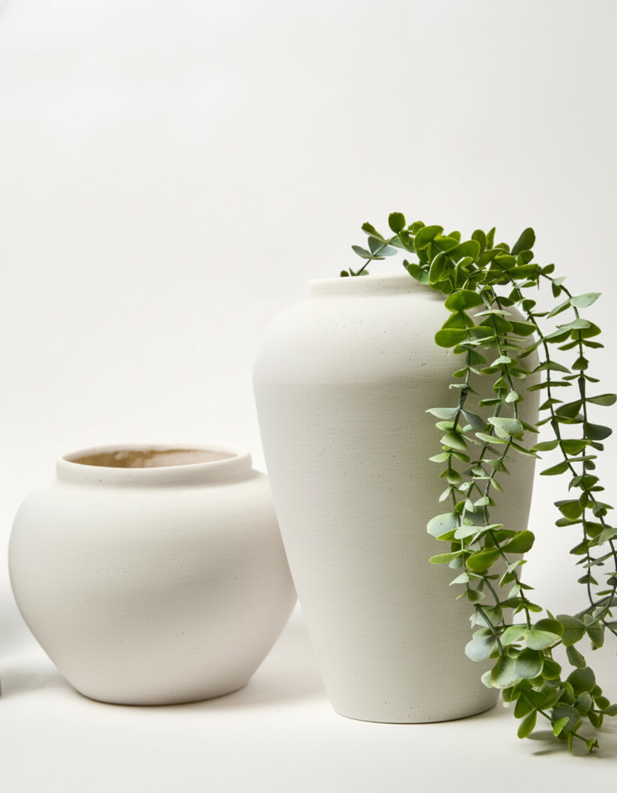 כד FLORI בטון לבן 30 ס"מ WP