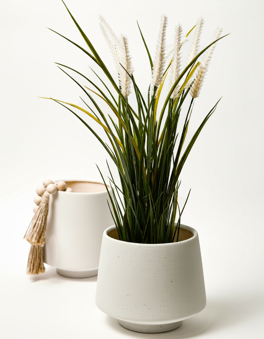 כד בייסיק בטון לבן קטן 15 ס"מ