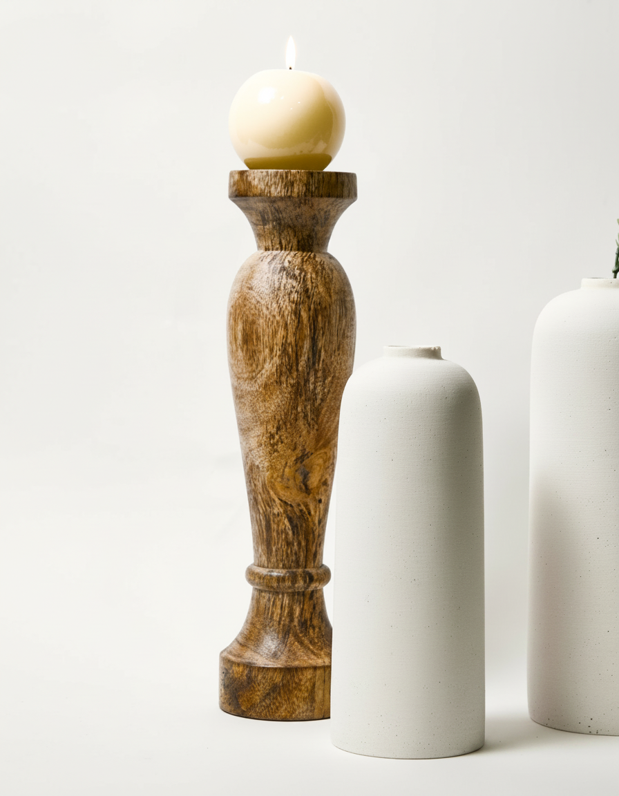 כד נורדי בטון לבן קטן 25 ס"מ