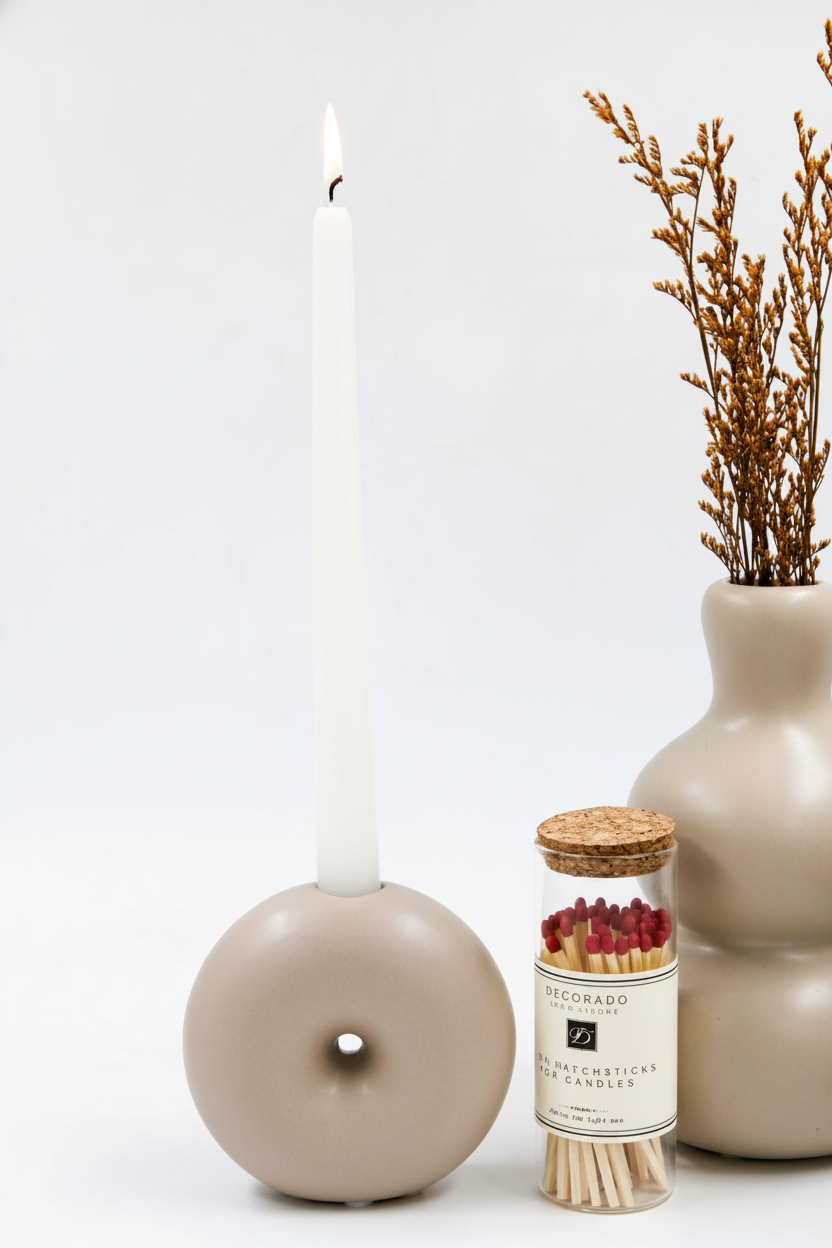 פמוט חרס DONAT אבן 10 ס"מ