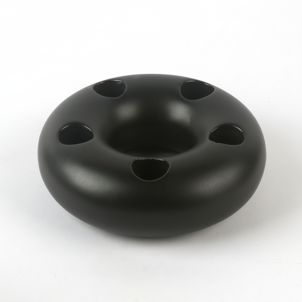 פמוט חרס 5 קנים שחור 5*15 ס"מ