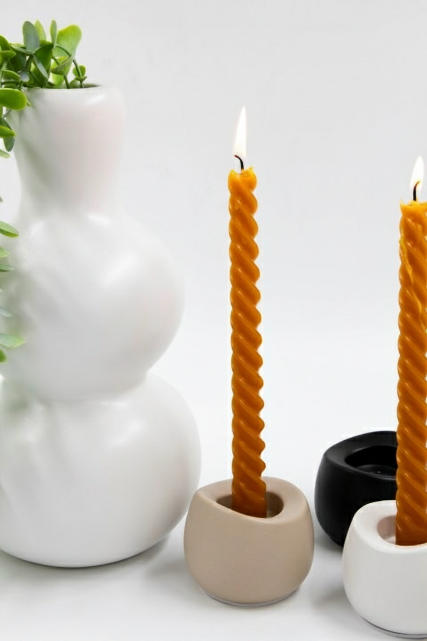 פמוט חרס AVIV אבן 6 ס"מ