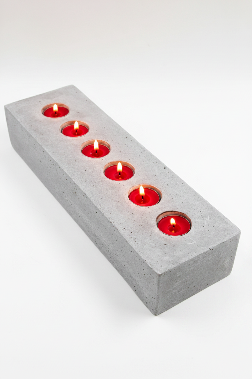 פמוט בטון 6 קנים 5 ס"מ