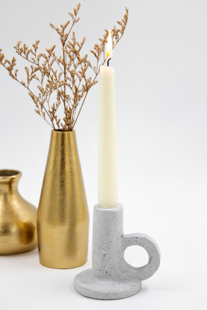 פמוט בטון LIA עם ידית 10 ס"מ