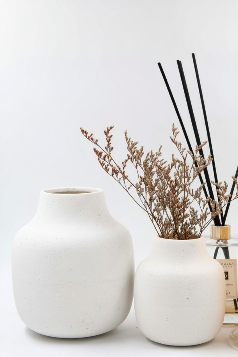 כד בטון לבן JAR בינוני 20*9 ס"מ