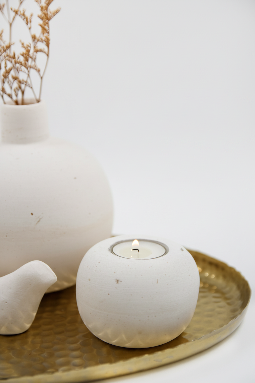 פמוט BOL בטון לבן 6 ס"מ