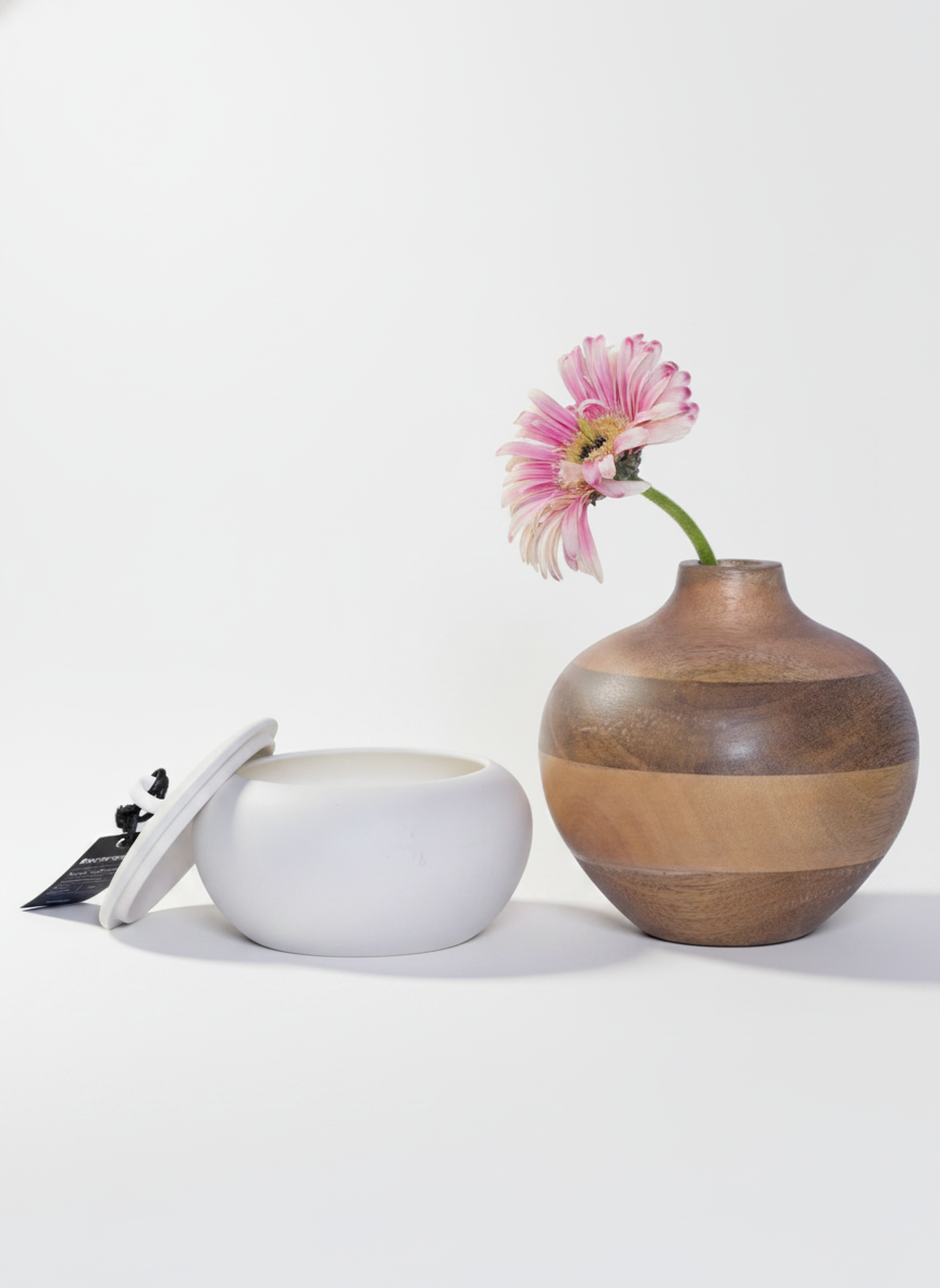 כד עץ BALL טבעי 15 ס"מ