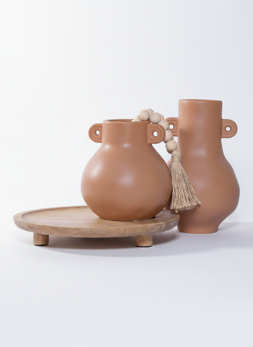 מגש עץ טקסטורה טבעי 26 ס"מ