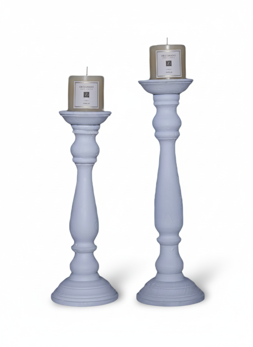 פמוט עץ TERRA לבן 41 ס"מ