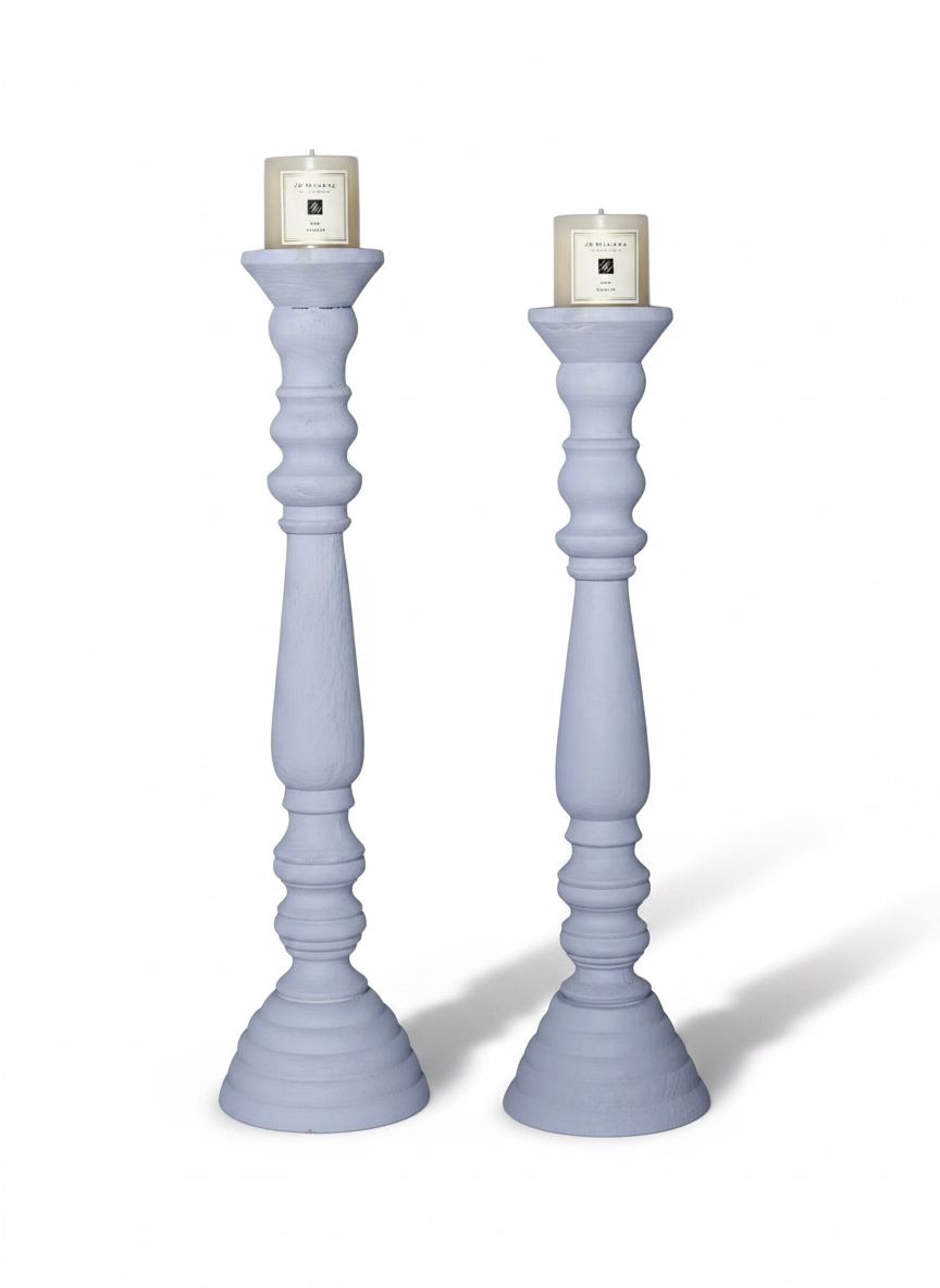 פמוט עץ FLI לבן - 55 ס"מ