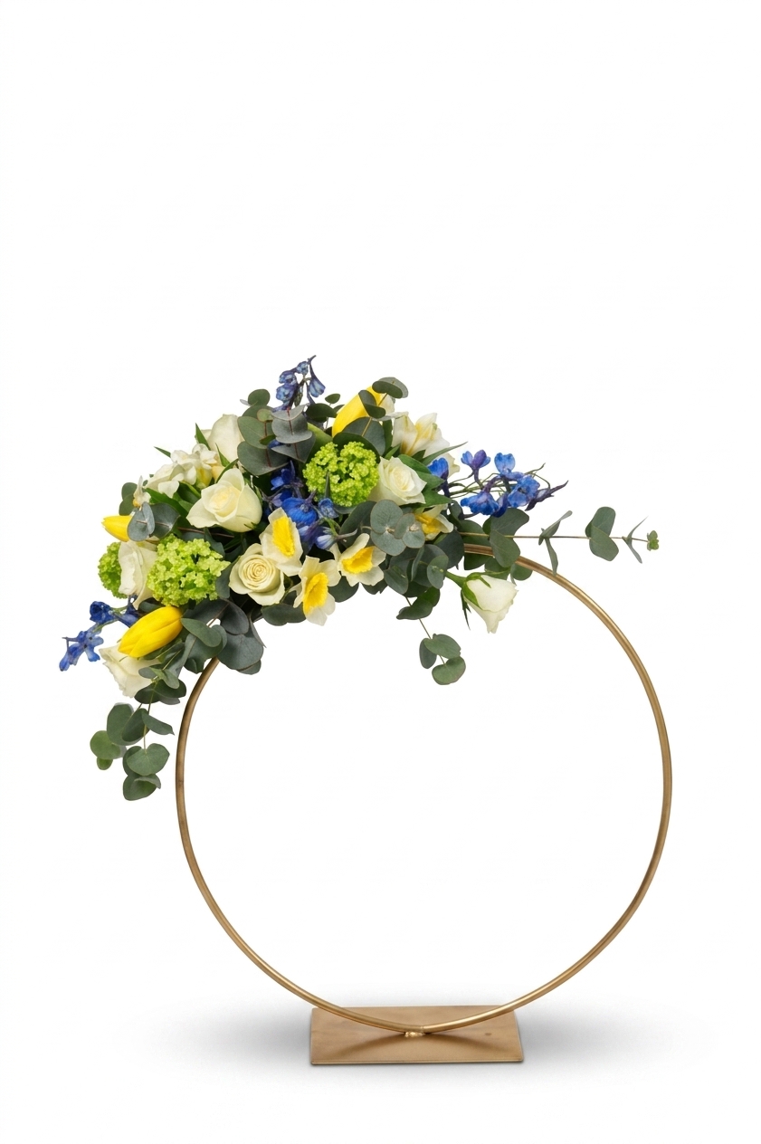 עיגול מתכת לעיצוב שולחן קוטר 40 סמ