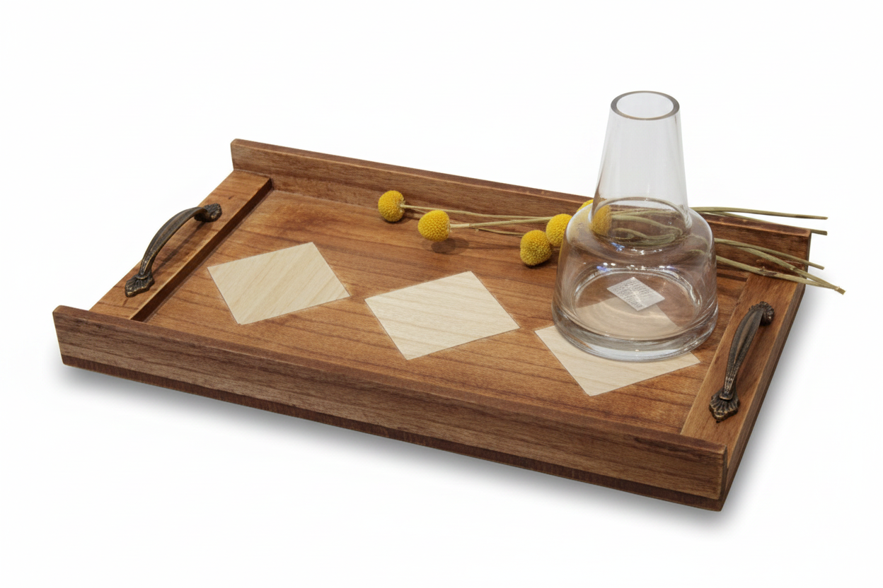 סט מגשי עץ מלבניים