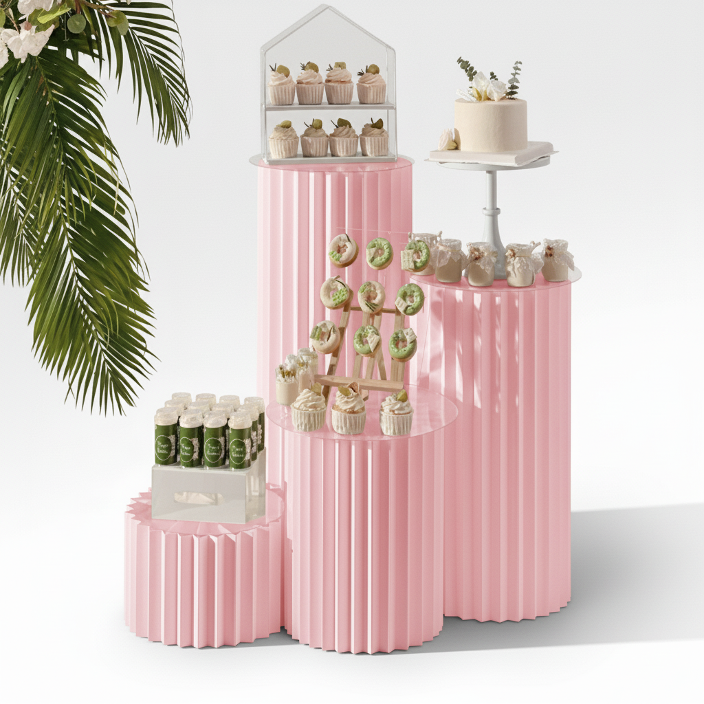 סט סטנד נייר ורוד 40-60-80-100 ס"מ