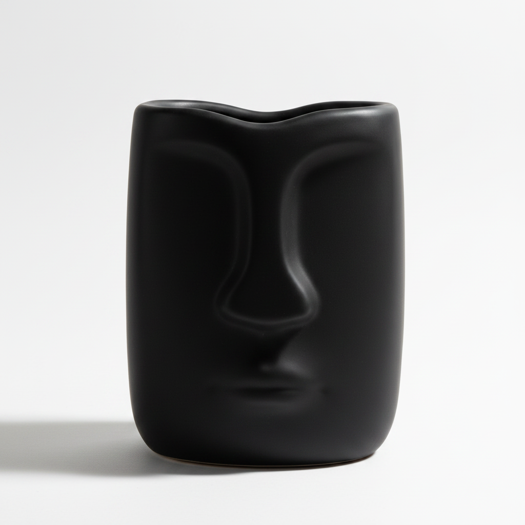 כד חרס FACE 13 סמ שחור