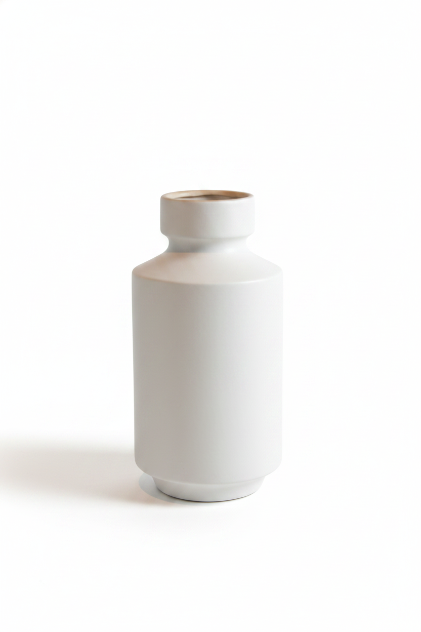 כד חרס ROUND RIKA WHITE L