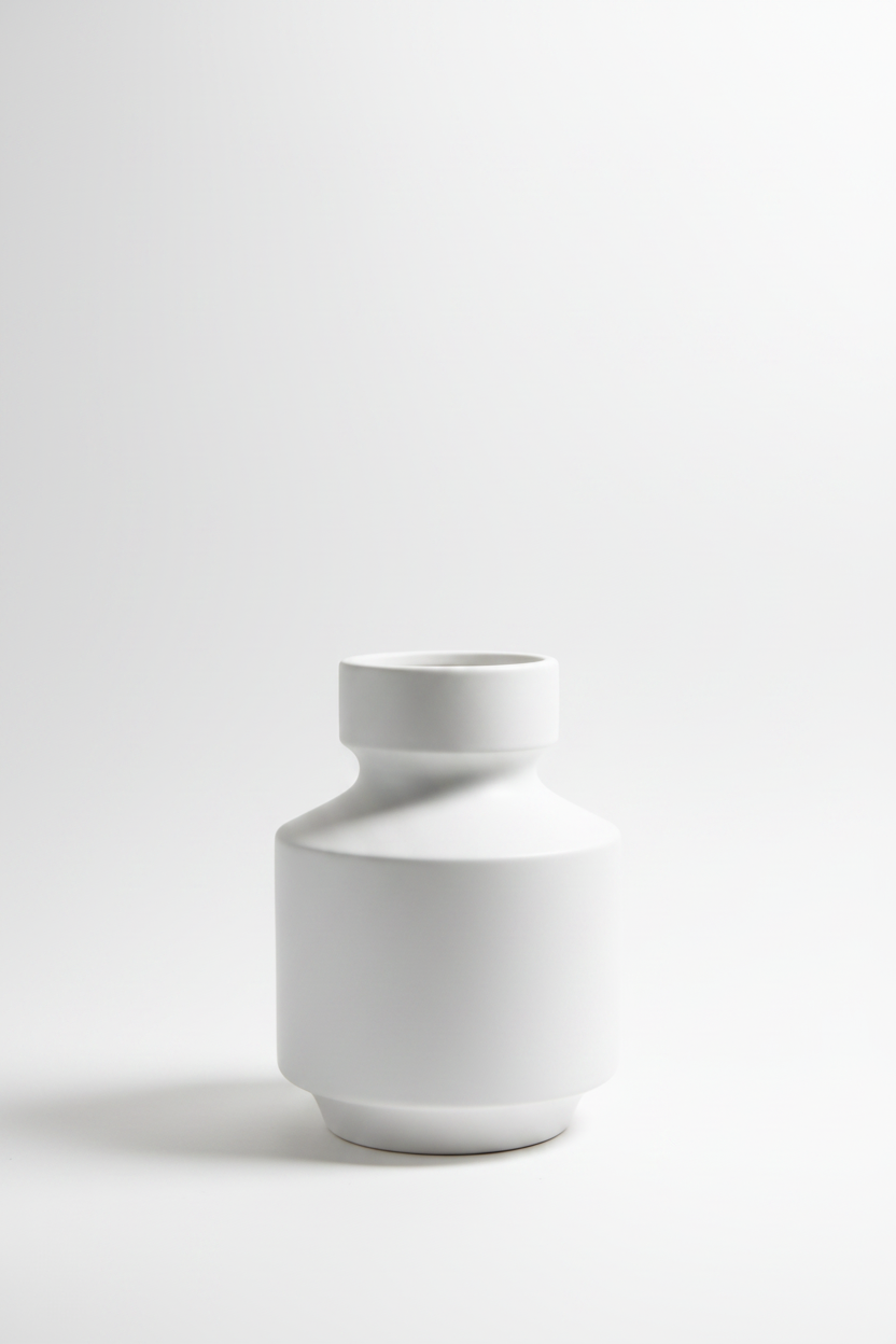 כד חרס ROUND RIKA WHITE S