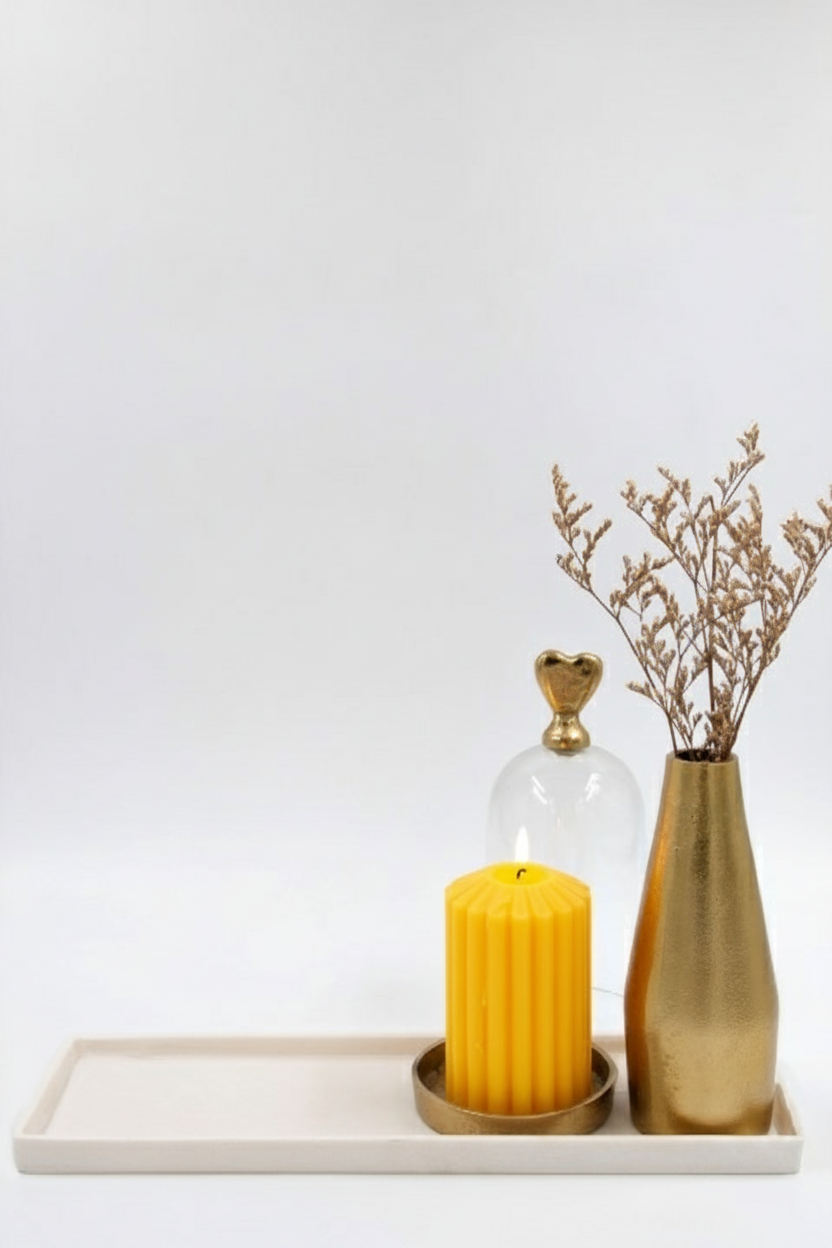 מגש בטון לבן מלבן 12*36