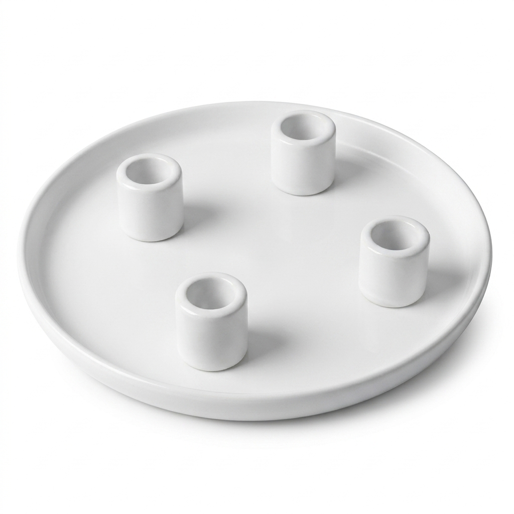 פמוט חרס BASIS לבן 20*2