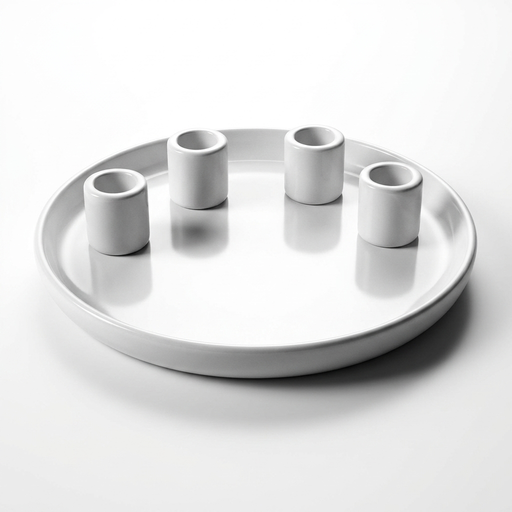 פמוט חרס KANIM לבן 20*2